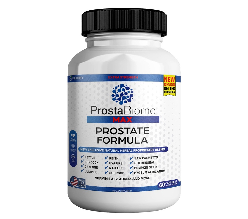 ProstaBiome Max Prostate Support Formula, Natural Herbal Blend with Saw Palmetto, 60 capsule, 30-Day Supply (1)