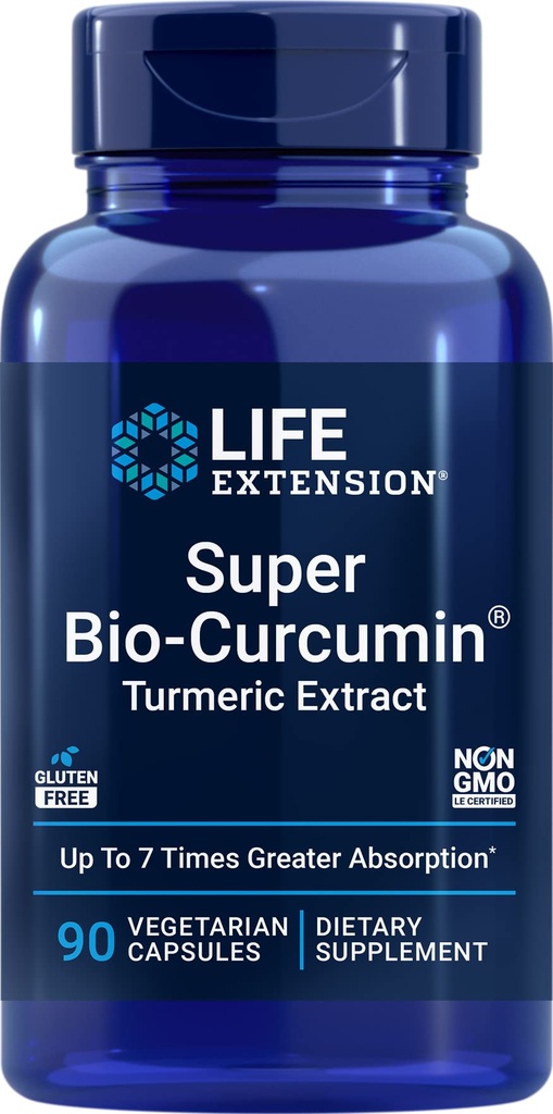 Estensione di vita Super Bio-Curcumin Estratto di curcuma 400mg, 90 Caps Veg - Capsule Vegetariani - Non-GMO - Altamente assorbibile