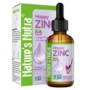 Nutra Happy Zinco, Zinco Liquido Premium per Bambino, Infante, Bambini e Bambini, Zinco Chelato TRAACS, Alta Biodisponibilità, Non OGM, Kosher, 2 Fl. Oz (60ml)