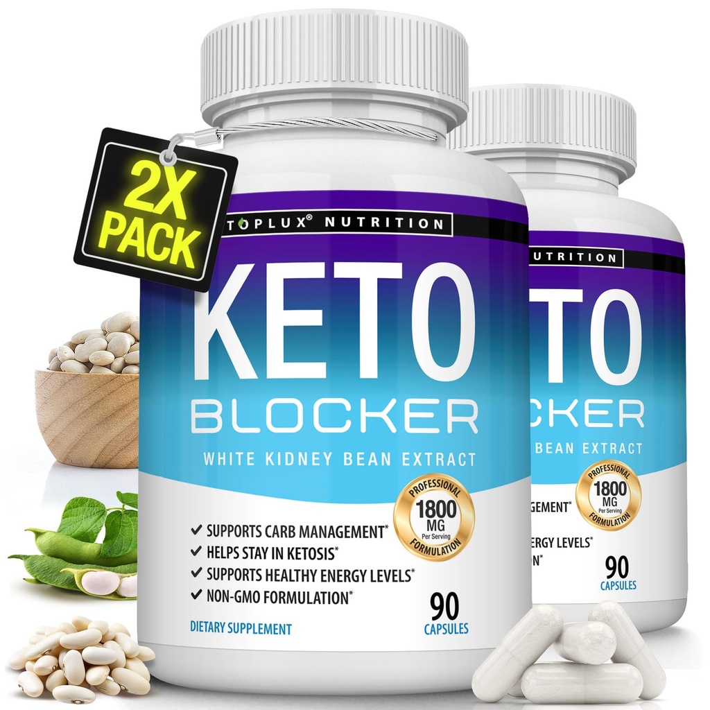 Toplux Keto Blocker Pills White Kidney Bean estrarre - 1800 mg Ketosis naturale, Supporto Keto Diet, per le donne degli uomini, 90 capsule, supplemento
