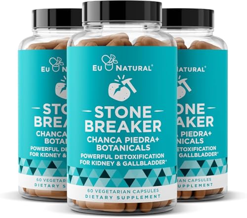 Chanca Piedra Stone Breaker 3-Pack Bundle – Natural Dissolver, Kidney Cleanse & Gallbladder Supplement – Detoxify Urinary Tract, Flush Impurities, Clear System – 180 capsule