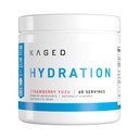 Polvere di elettroliti di idratazione di Kaged | Strawberry Yuzu | Miscela di bevande sportive Hydra-Charge | Pre, Post, Intra Workout | Carb basso, Vegan, Gluten Free | Supplementi per uomini e donne | 60 Serve