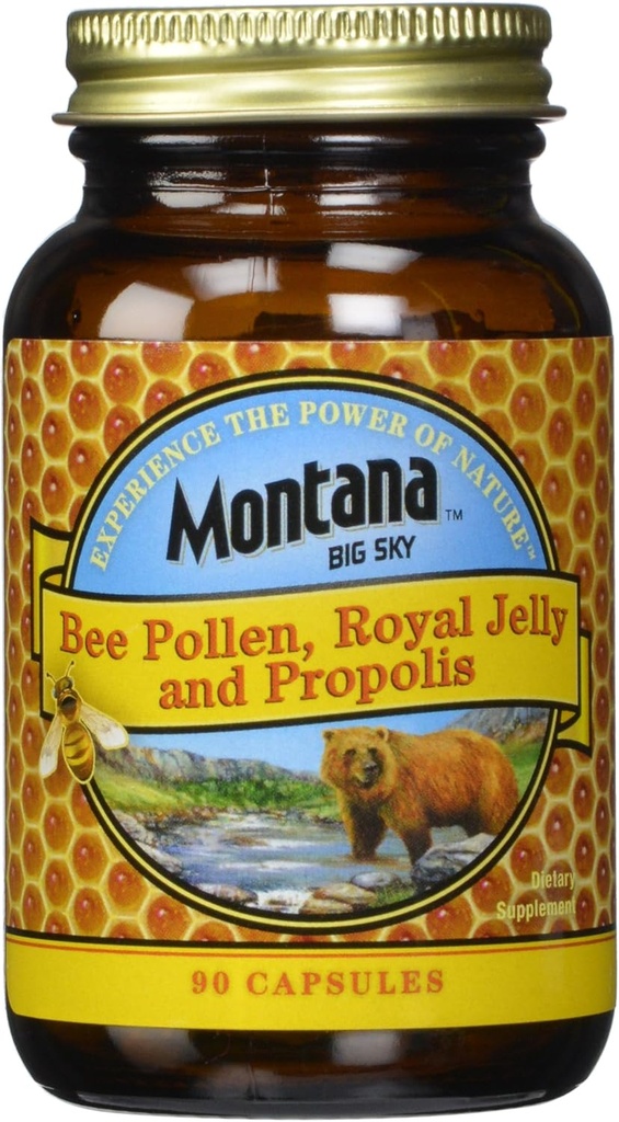 Bee Pollen Royal Jelly e Propolis Capsule, 90 Conte (Pack of 12)