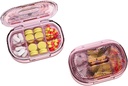 Piccola scatola di pillole, Moisture Proof Pill Case, Organizzatore di pillole di viaggio per borsa da tasca, Vitamina di medicina portatile quotidiana, Olio di pesce, Supplemento (Pink)