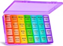 XL Large Weekly Pill Organizer 4 volte al giorno, 7-Day Pill Boxs and Organizer AM PM, Big Compartments Pill Case, Organizzatore mensile 28 giorni Dispenser per olio di pesce