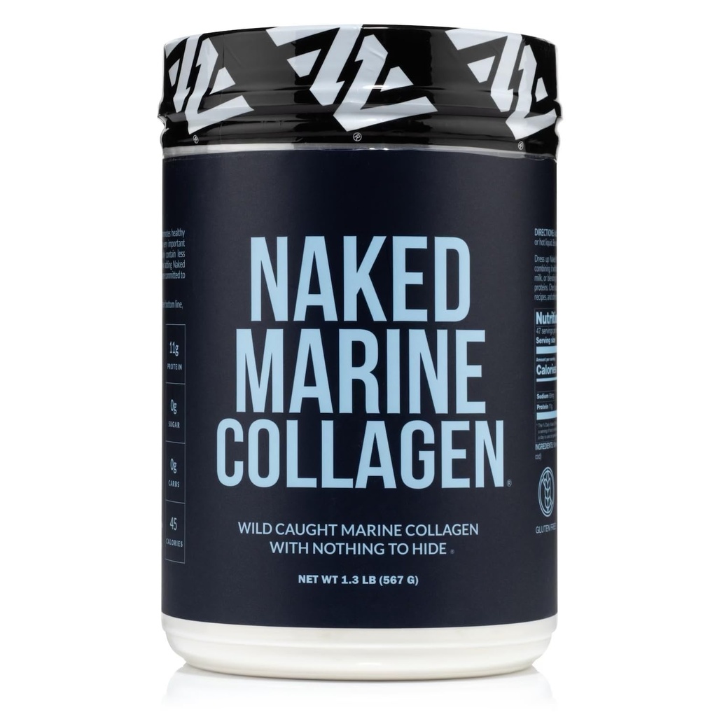 NAKED Marine Collagen Peptides Protein Powder - Non aromaed - da Wild Caught Cod - Paleo Friendly, Non OGM, Soy-Free, Gluten-Free - 47 Servings