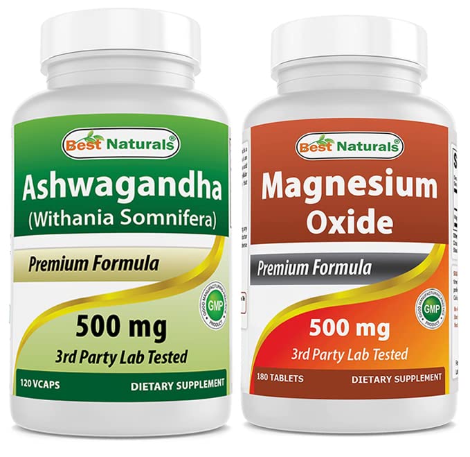 I migliori naturali Ashwagandha estratto 500 Mg & Magnesio Ossido 500 mg