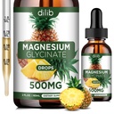 Magnesio Glycinate Supplemento, Liquid Magnesium Glycinate Liquid Drops 500mg-Support Stress Relief, Relax, Mood, Sonno, Bone & Muscle-2 Fl Oz, Vegan, Ananas Flavor
