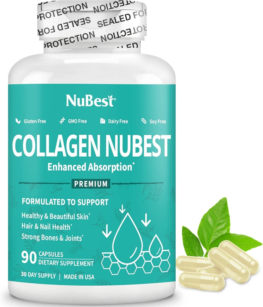 NuBest Collagen Super Collagen Peptides - Rivitalizza pelle, capelli e unghie - Bone & Joint Strength - Beauty Collagen Formula per uomini e donne - 1.500 mg Per porzione | 1 mese di fornitura