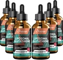 2000MG Glutathione Liquido Gocce, Assorbimento Ultra Alto, Detossicazione Naturale, Immune System & Skin Supprot*, L-Glutathione, Vitamina C & Acido Ialuronico, Capsule Alternative, 12.12 OZ