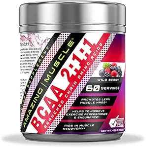 Incredibile BCAA 2:1:1:1 Aminoacidi a catena ramificata Supplemento | 6000 Mg per servire | 60 Serve | Aroma di bacche selvatiche