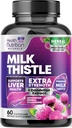 Integratore di cardo al latte con Silymarin Marianum & Dandelion Root Liver Health Support - 9:1 Estratto di fegato Detox & Repair 1000mg Equivalent - Integratori di cardo al latte della natura - 60 capsule
