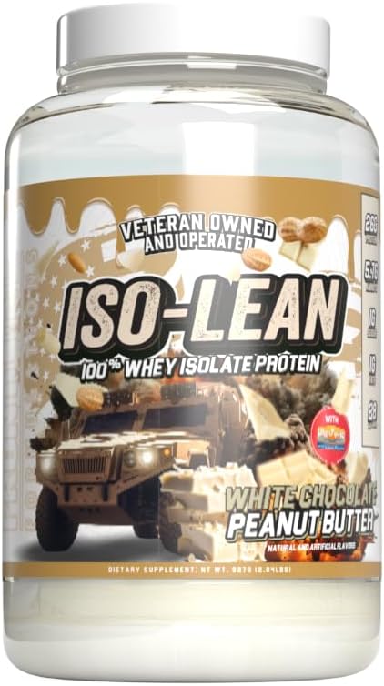 Isolean, 100% Whey Protein Isolate, Basso Zucchero, Maximize Recovery, Veteren Owned and Operated (28 Serve, White Chocolate Peanut Butter)