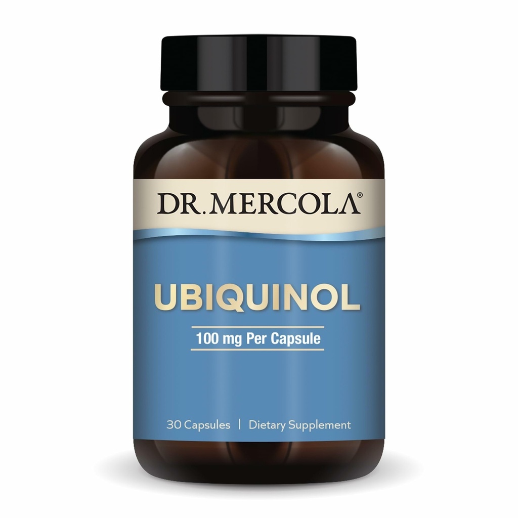 Dr. Mercola Ubiquinol - 100 mg Ubiquinol - Supporta la produzione di energia - Supplemento antiossidante - Non OGM, Gluten-Free & Soy-Free - 30 Capsule (30 Serve)