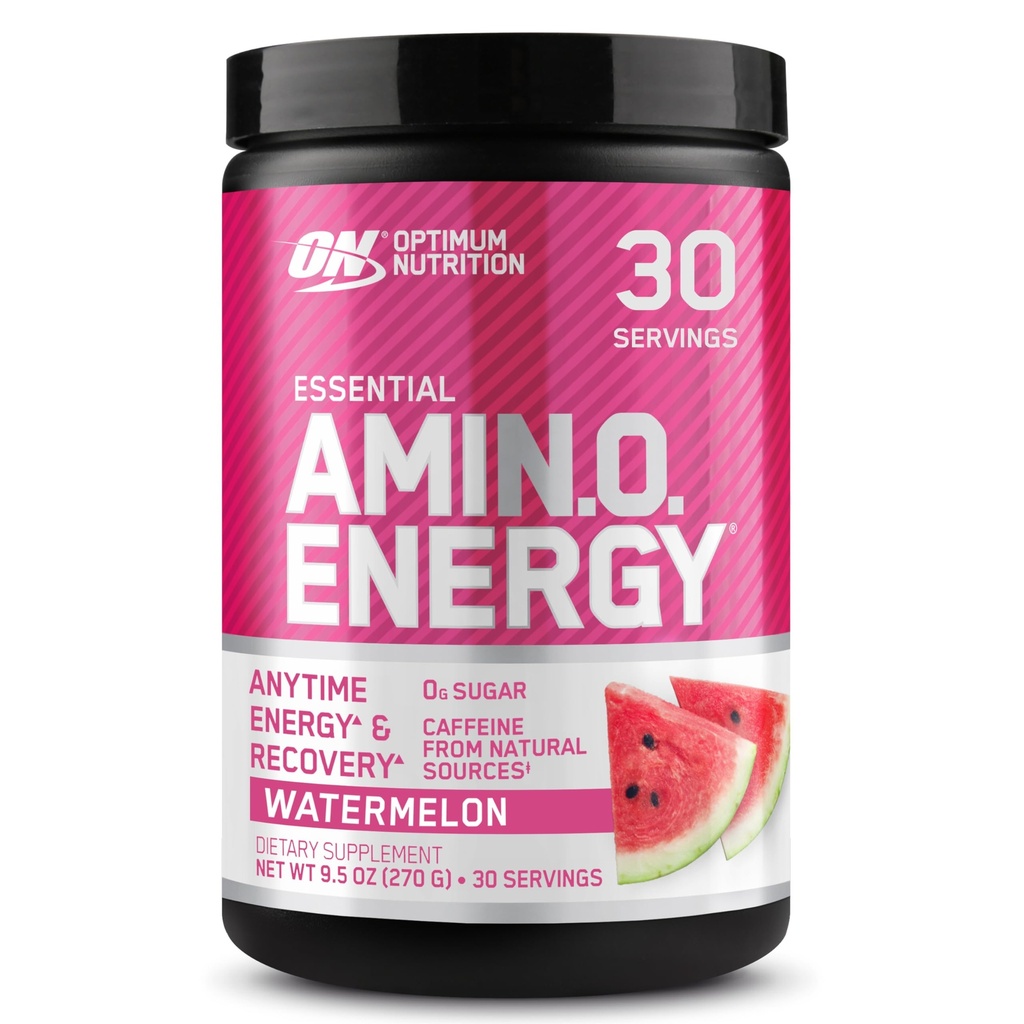Alimentazione ottimale Amino Energy - Pre allenamento con tè verde, BCAA, aminoacidi, Keto Friendly, Estratto di caffè verde, Polvere di energia - Watermelon, 30 Serve (Packaging May Vary)