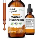 Gocce di funghi di Maitake Wild & Organic - Supplemento di funghi liquido per il supporto immunitario - Tintura di Estratto di Maitake - Vegan, Sugar & Alcohol-Free - 2 fl oz