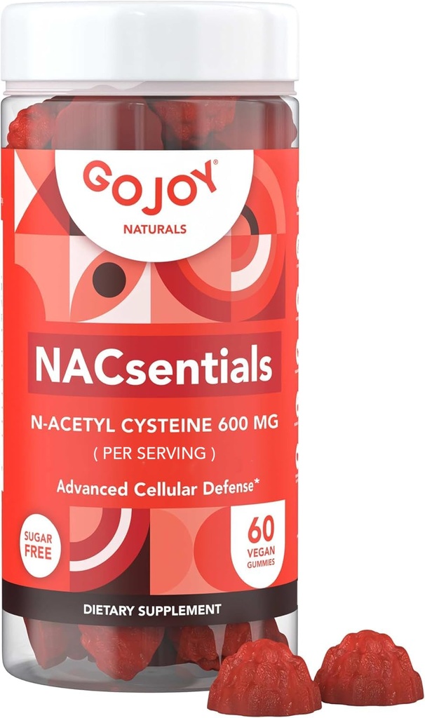 GOJOY NACsentials 7-in-1 NAC Gummies 600mg – Supporta Glutathione, Liver & Antioxidant Wellness – N-Acetyl Cysteine con Vitamina C, ALA, Quercetin & Astaxanthin – Vegan, Sugar-Free