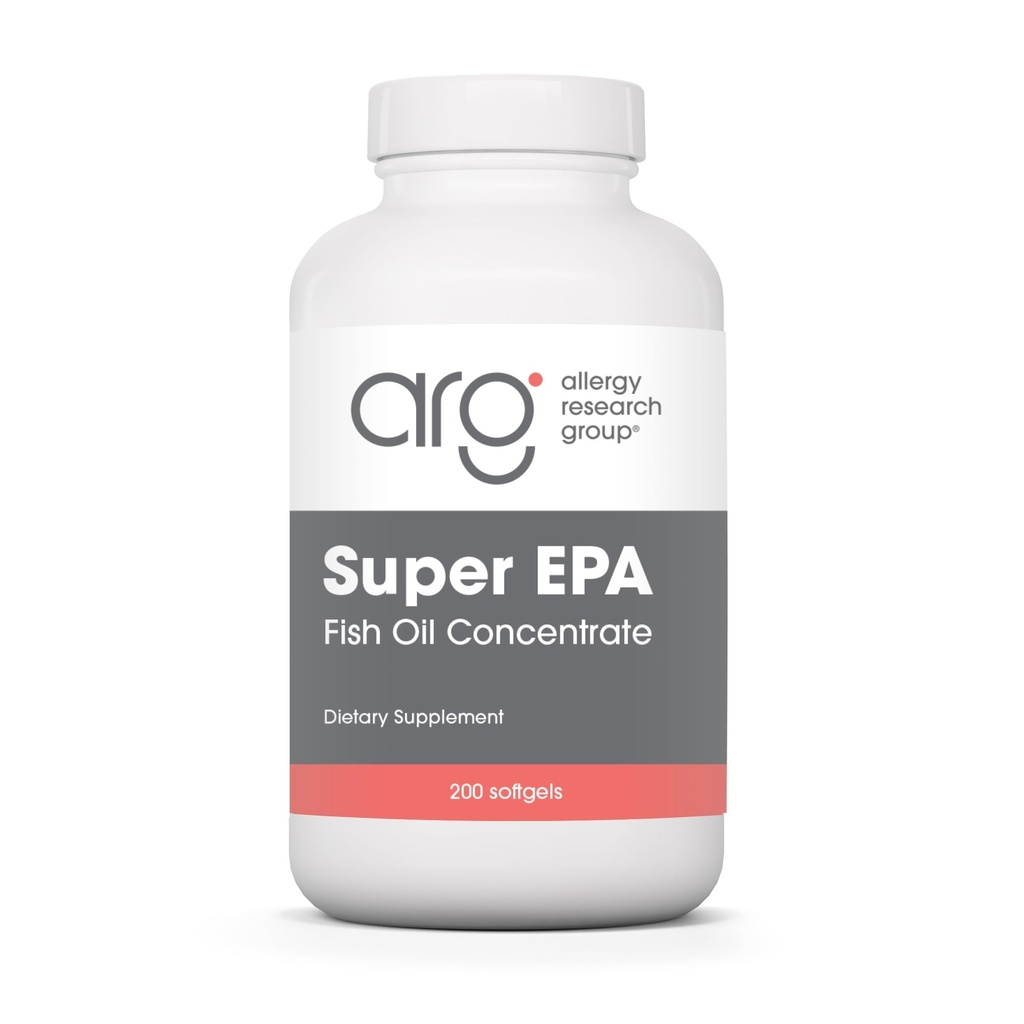 Gruppo di ricerca allergia Super EPA - Supplemento Omega 3, Concentrato di olio di pesce, EPA, DHA, Omega 3 acidi grassi, Acciughe sostenibili, Softgels - 200 Conte