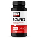 FORCE FACTOR Vitamina B Complesso per sostenere l'energia, la vitalità e la salute del cuore, comprende vitamina B1, vitamina B2, vitamina B3, vitamina B6, vitamina B12 e altro, Vegan, non OGM, 60 capsule vegetali