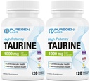 Puregen Labs Taurine 1000mg [High Potency] Total 240 Veg Capsule | No Harmful Additivi | Non OGM, NO Gluten e Dairy, Supporta la salute del cuore e il recupero del muscolo | Made in USA
