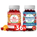 Lunakai Vitamina B12 e Probiotic Gummies Bundle - 3000 mcg Gummy per Adulti Energy Support e Bone Health - 5 miliardi di CFU Per Servere per Digestivo Gut Salute con Vitamina C per Donne & Uomini