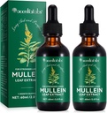 Estratto di foglie di Mullein per polmoni, gocce di mulleina per polmoni, gocce di clorofilla di mulleina per polmoni, integratori vegetali di erbe con clorofilla (2Pack)
