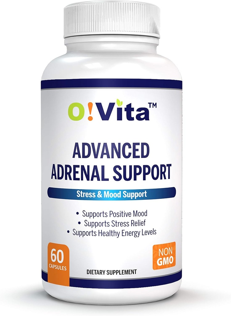 Supporto adrenale avanzato con Ashwagandha, Panax Ginseng, Supporta la salute surrenale Gland 2-Month (60 capsule non OGM)