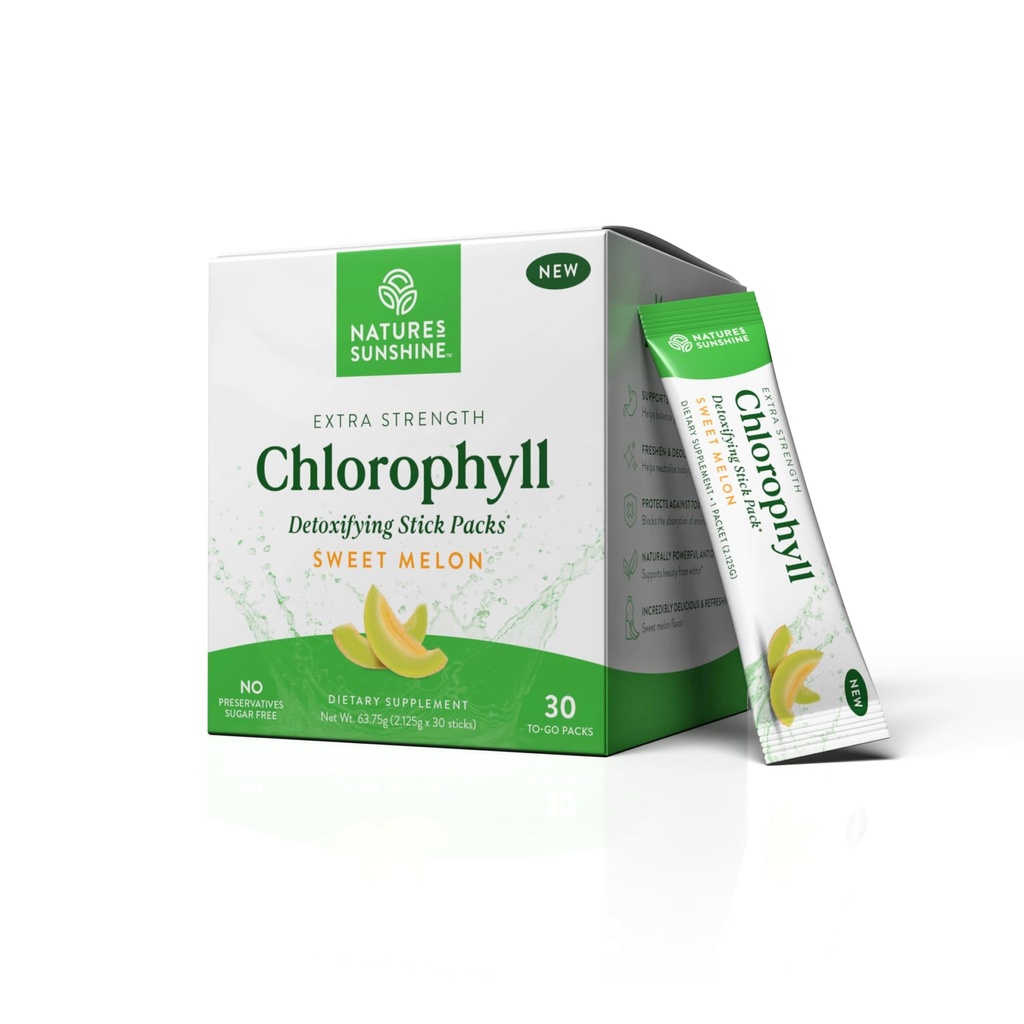 Pacchetti di bastone clorofilla del sole della natura: Supera il tuo disintossicante e Boost Gut Salute in pacchetti di bastone conveniente e delizioso (Melo dolce)
