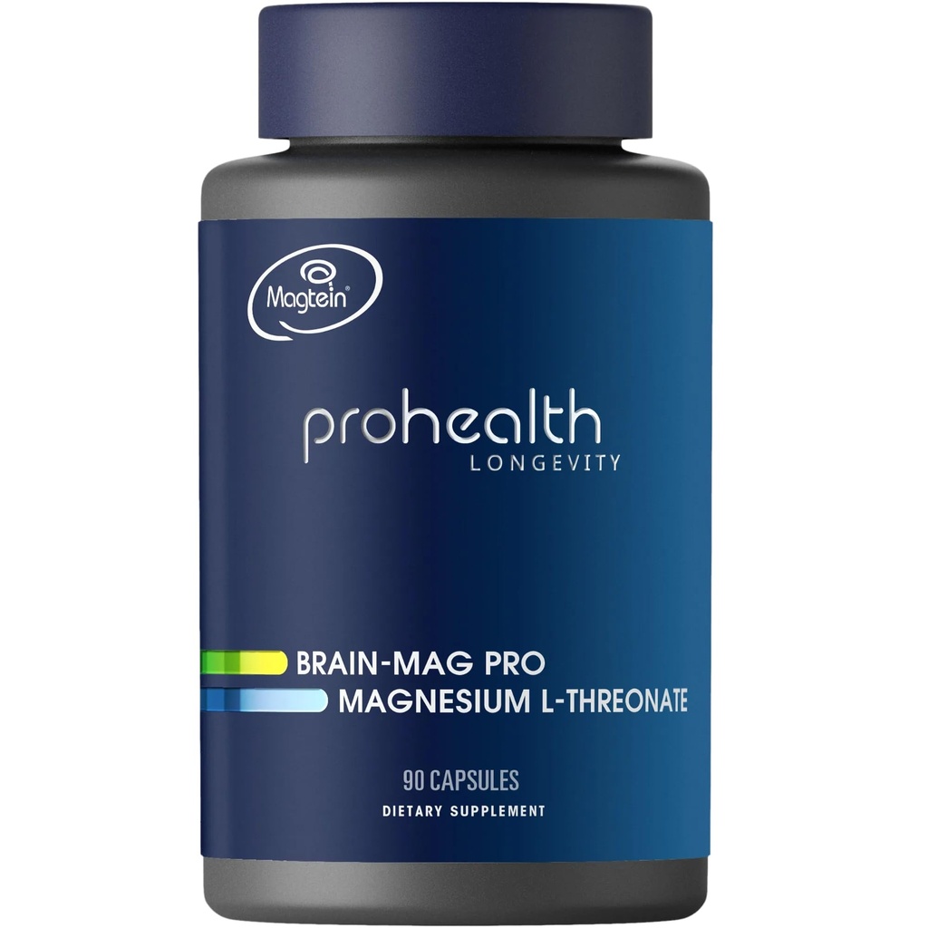 Magnesio L-Threonate Supplemento (Magtein), 90 capsule | Clinicamente supportato per la salute del cervello | Ottimizzare l'apprendimento, la memoria e la messa a fuoco | Terza Parte Testata