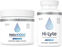 Hi-Lyte Keto K1000 Polvere di elettrolita | Miscela di bevanda della polvere di idratazione | Flavor minerale crudo, senza Stevia | 50 Servings | Capsule di ricambio per elettroliti Plus per una rapida riidratazione