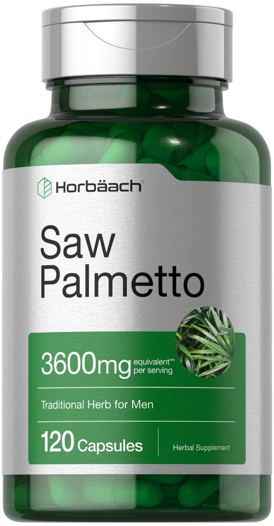 Horbäach Saw Palmetto Extract | 120 capsule | Formula Non OGM e Gluten Free | da Saw Palmetto Berries