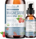 Magnesio Glycinate Liquido con Citrato, Taurate, Malate-Magnesium Complesso Gocce Spray w/Potassium L-teanina-alto assorbimento -Vegan, Sugar Free, 2 Fl.oz