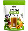 Daily Green Shots – Superfood Powder con Wheatgrass, Matcha, Beetroot, Ashwagandha, Turmeric & Prebiotics – Immunity & Energy Support – Vegan Greens Supplement – 100 Shots
