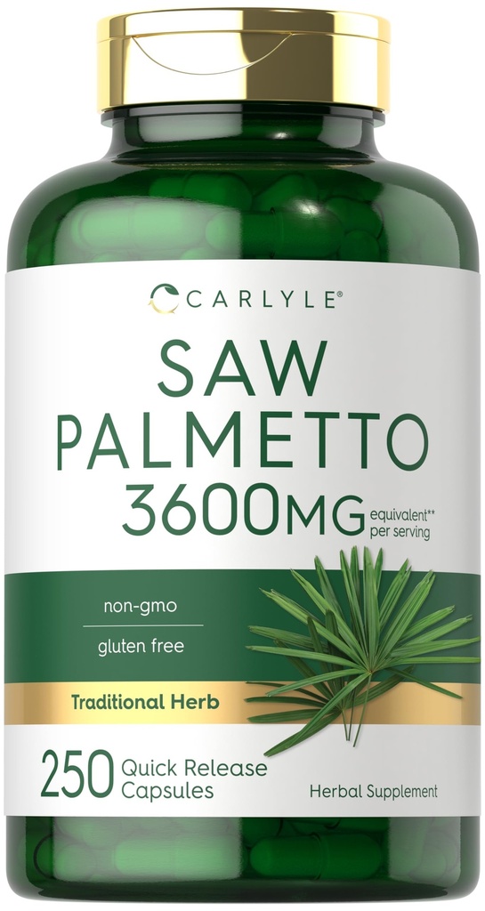 Carlyle Saw Palmetto per gli uomini e le donne | 3600 mg | 250 capsule | Herb Extract Supplement | Serenoa Repens | Non OGM e Gluten Free