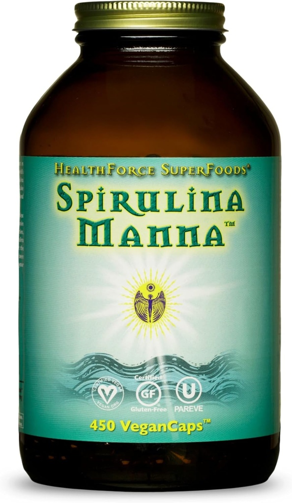 SanitàForce SuperFoods Spirulina Manna - Capsule - 450 Vegan Capsule