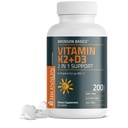 Bronson vitamina K2 D3 (MK7) Supplemento non OGM Formula Vitamina D3 5000IU (125 mcg) & 90 mcg K2 MK-7, Facile da ingoiare D & K Complex, 200 compresse