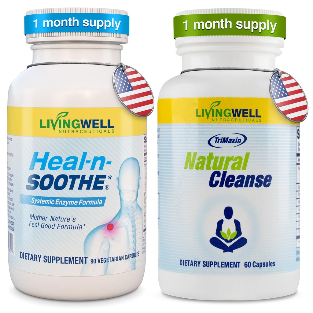 HEAL-N-SOOTHE integratore naturale detergente enzima proteolitico e integratore naturale della salute digestiva