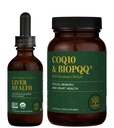 Global Healing Center - Liver Health & CoQ10 & BioPQQ con kit Shilajit - Gocce liquide per flusso sanguigno sano, Circolazione della vena e cuore avanzato, supporto del cervello per concentrazione & messa a fuoco