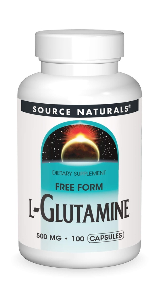 Fonte Naturals L-Glutamina - Aminoacido Free Form che supporta l'energia metabolica - 100 capsule