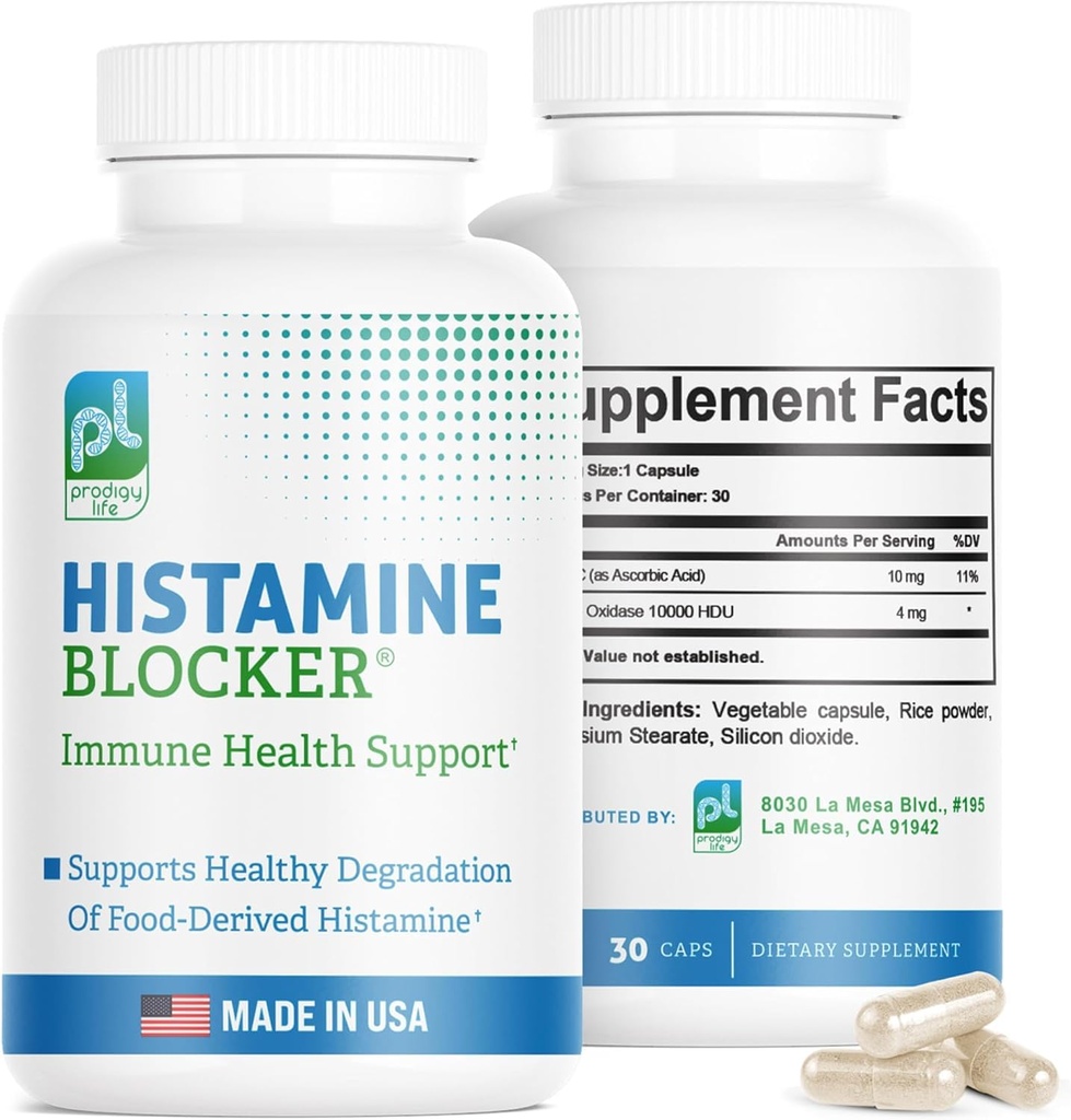 DAO Supplements Histamine Blocker – Advanced DAO Enzyme Formula and Vitamin C for Histamine Digest & Intolerance Support – Diamine Oxidase DAO Supplement, 30 Capsule