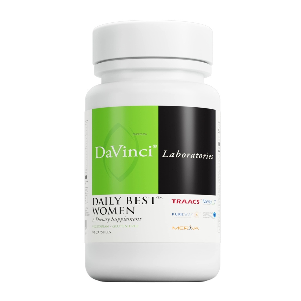 DAVINCI Labs - Le migliori donne al giorno - Un integratore alimentare con vitamina B6, vitamina B12 vitamina C, vitamina K2, e altro - Vegetariano, senza glutine - 90 capsule