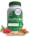 Nutrizione di salute GlucoPro Max - con 1.500mg Berberina, Chrominex + Cromo, e 1.000mg Cinnamon | Vegan, Non OGM, Gluten Free | Confezione di 90
