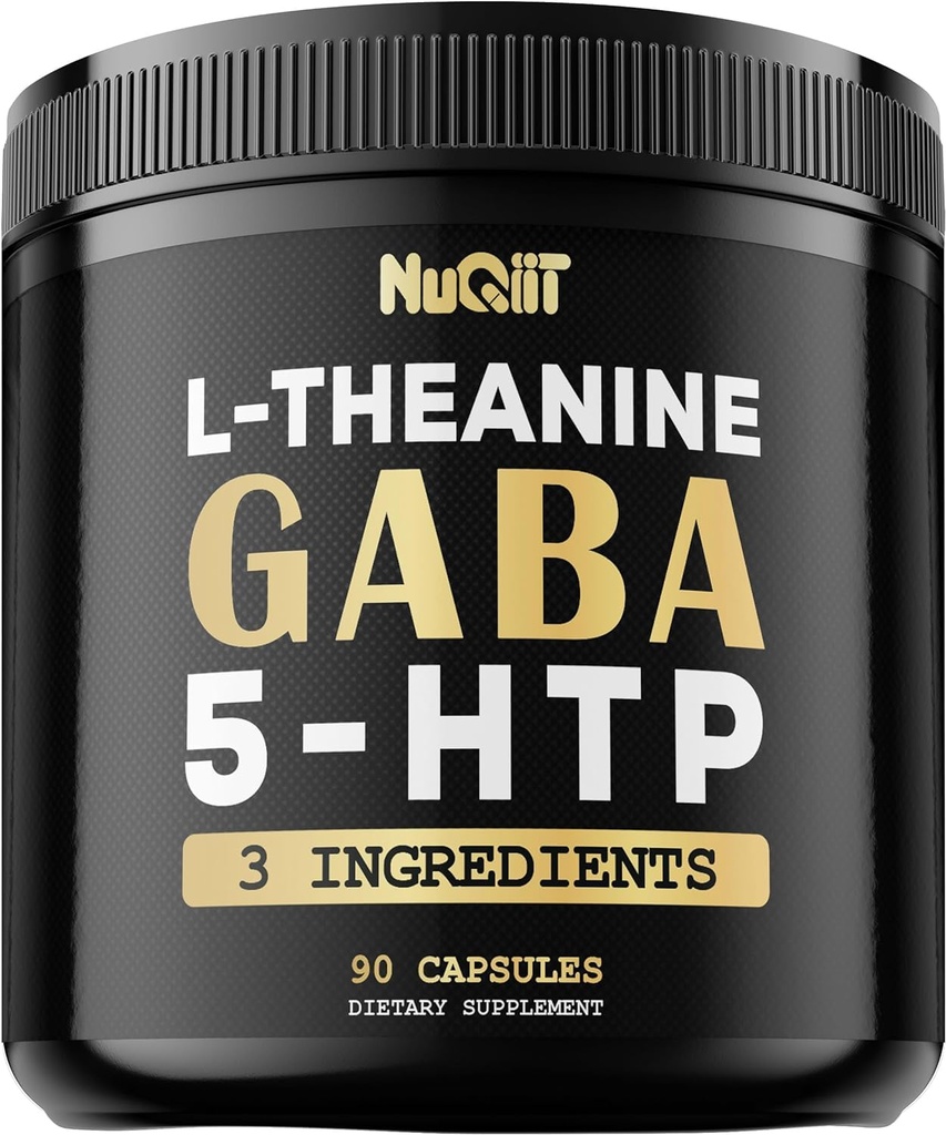 3in1 GABA Integratori 750mg L-teanina 200mg & 5-HTP (5-idrossitriptofano) - Equivalente a 1000mg - Supporto salute del cervello, concentrazione, confortevole umore - 90 capsule