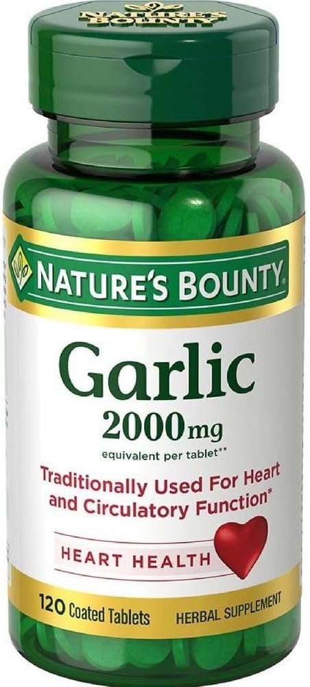 Bounty della natura, (5 Pack) Aglio, 2000 mg, 120 compresse rivestite