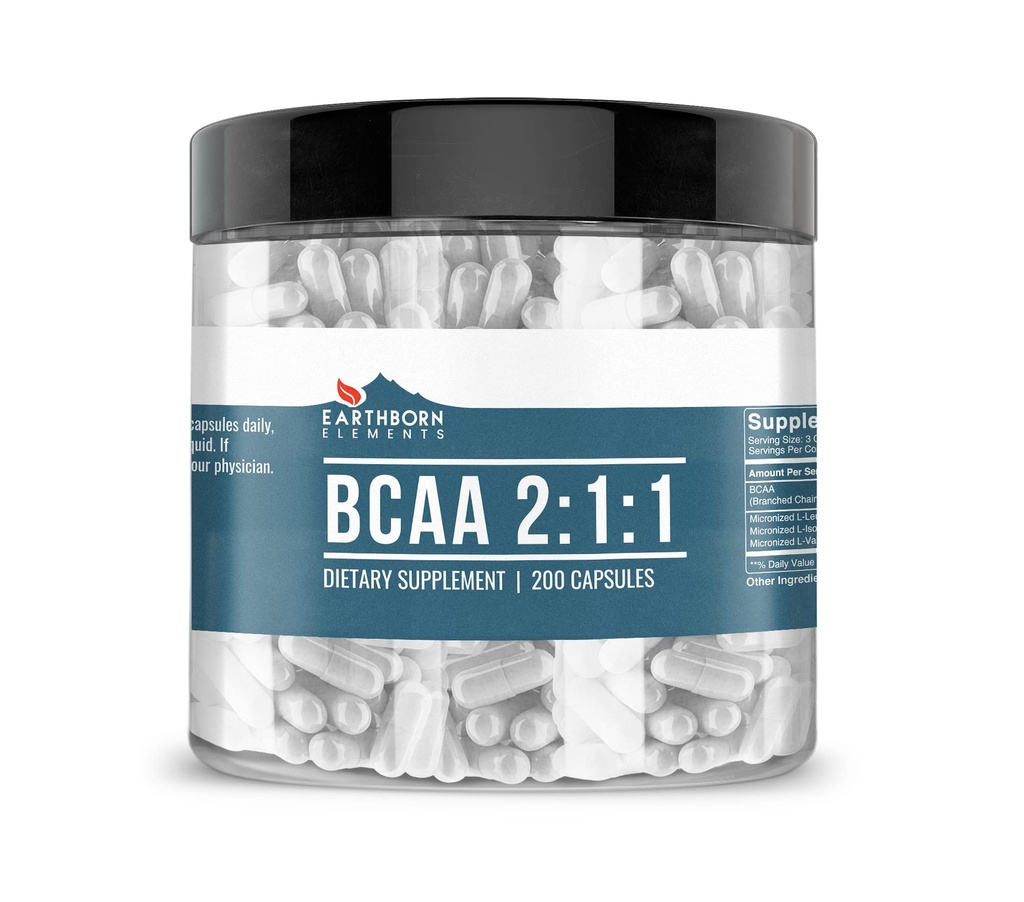 Elementi terrestri BCAA, 200 capsule, Pure & Undiluted, No Additivi