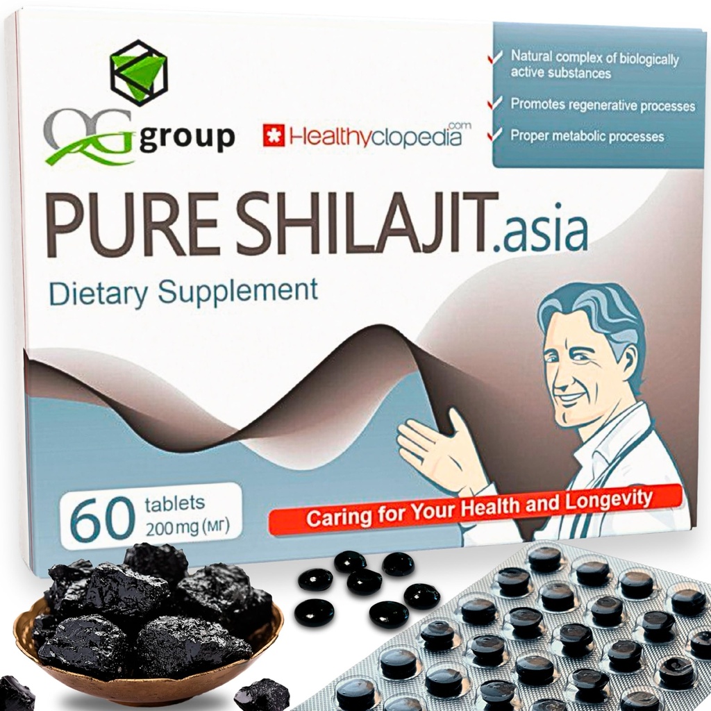 Natural Pure Shilajit Tablet Analog Raw Resina Mumiyo Dry Drops 60 compresse - 200mg 100% Himalayan Supplement con 85+ Trace Minerals for Energy & Metabolism, Immune Support - Ideale per uomini e donne