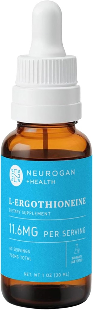 Neurogan L-Ergothioneine Liquid Supplement - 700 MG 60 Serve (1 OZ) - Supporto antiossidante, Carburante sano di invecchiamento e cervello* - Made in USA
