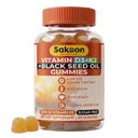 Sakoon nutrizione 5000 IU vitamina D3 K2 supplemento di vitamina con l'olio di semi neri per ossa, denti, muscolo e sostegno di difesa immunitaria, non OGM e Gluten Free, 60 Gummy Chewables