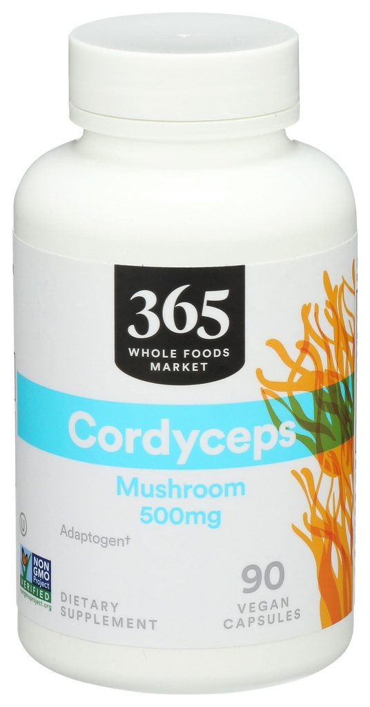 365 da Whole Foods Market, Cordyceps Mushroom Vegan Capsules, 500mg, 90 Count