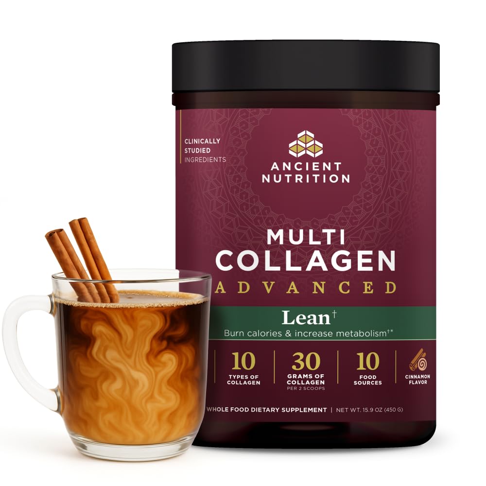 Antica nutrizione Advanced Hydrolyzed Collagen Peptides Powder Protein Lean with Probiotics and Vitamin C, Cinnamon, for Women & Men, Supports Healthy Weight Management & Muscle Building, 25 Servings